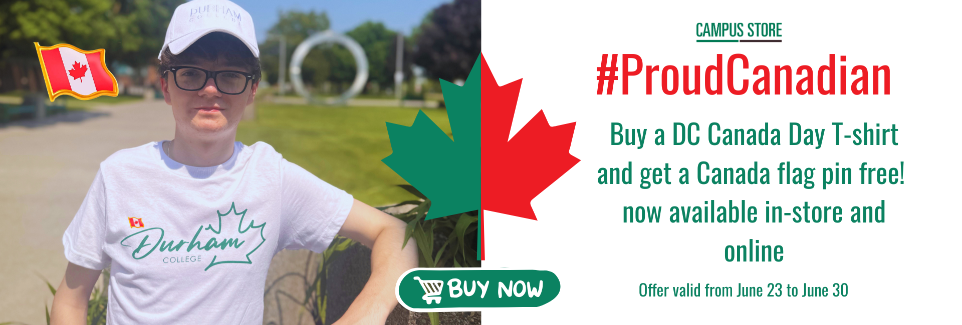 Buy a DC Canada Day tee and get a Canada Flag Pin free
